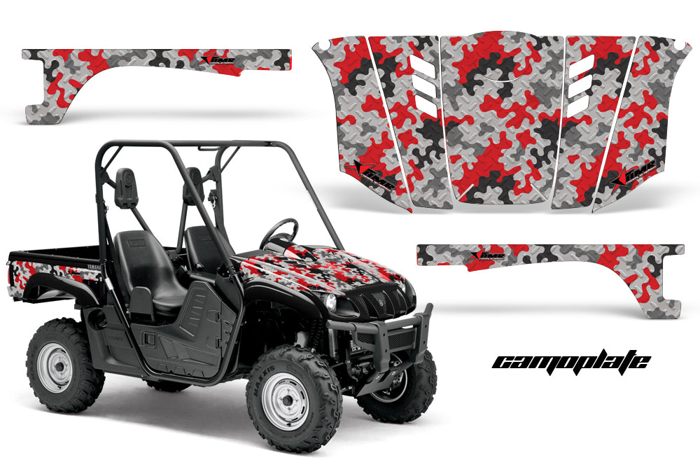UTV Graphics Kit Decal Wrap For Yamaha Rhino 450/660/700 2004-2013 CAMOPLATE RED-atv motorcycle utv parts accessories gear helmets jackets gloves pantsAll Terrain Depot