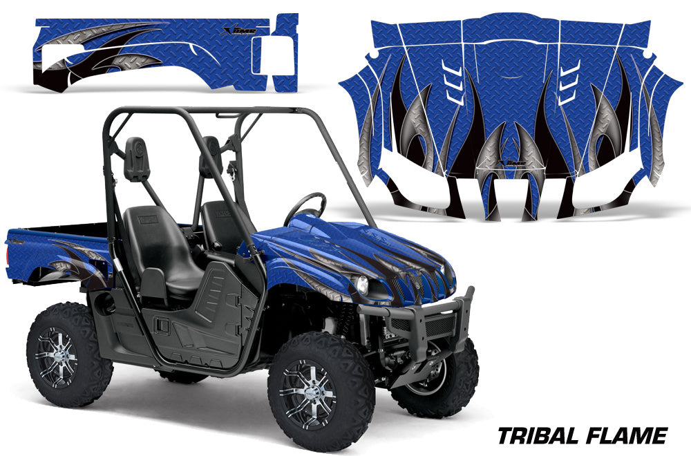 UTV Graphics Kit Decal Wrap For Yamaha Rhino 450/660/700 2004-2013 TRIBAL BLACK BLUE-atv motorcycle utv parts accessories gear helmets jackets gloves pantsAll Terrain Depot