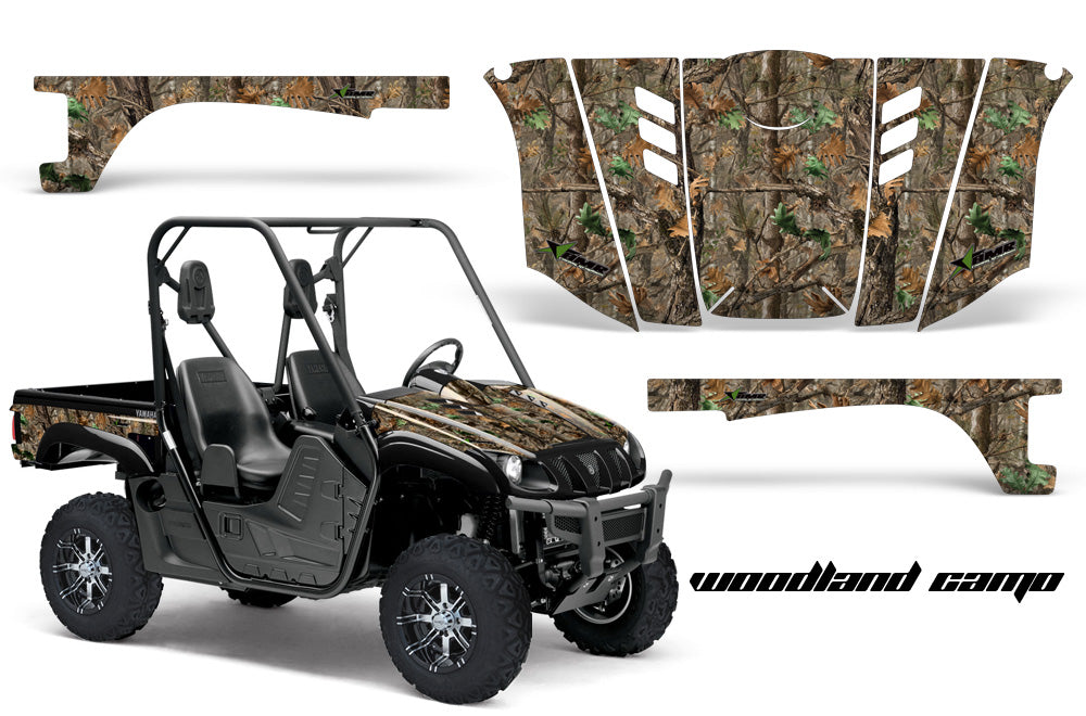 UTV Graphics Kit Decal Wrap For Yamaha Rhino 450/660/700 2004-2013 WOODLAND CAMO-atv motorcycle utv parts accessories gear helmets jackets gloves pantsAll Terrain Depot