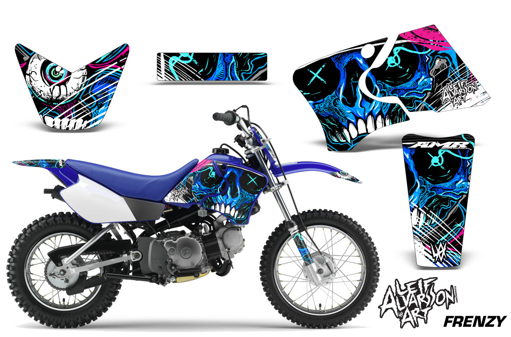 Dirt Bike Graphics Kit Decal Wrap For Yamaha TTR90 TTR90E 2000-2007 FRENZY BLUE-atv motorcycle utv parts accessories gear helmets jackets gloves pantsAll Terrain Depot