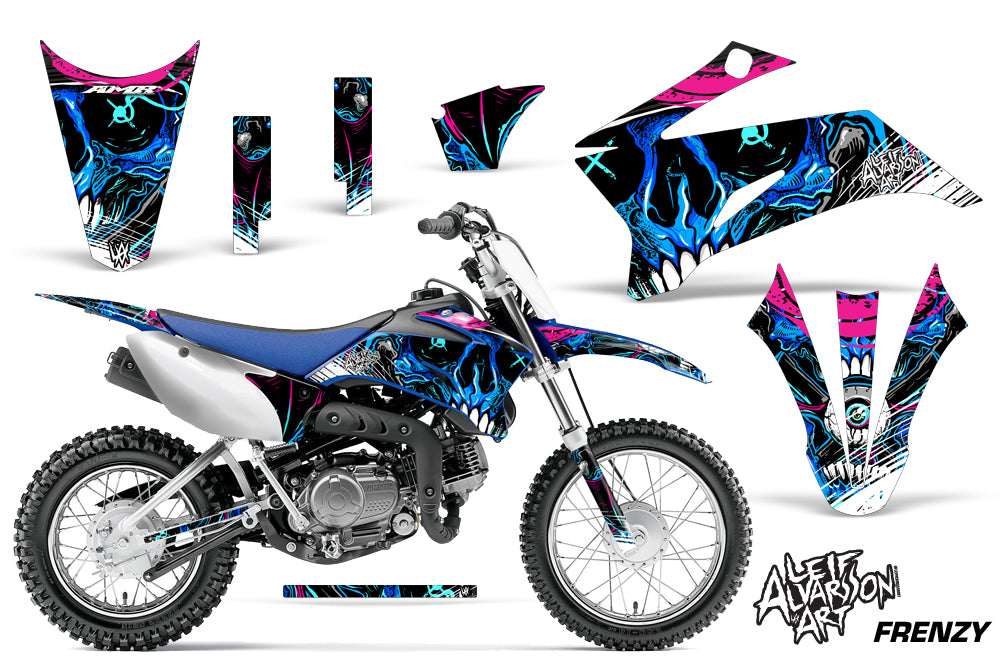 Dirt Bike Graphics Kit Decal Sticker Wrap For Yamaha TTR110 2008-2018 FRENZY BLUE-atv motorcycle utv parts accessories gear helmets jackets gloves pantsAll Terrain Depot