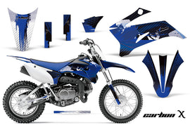 Dirt Bike Graphics Kit Decal Sticker Wrap For Yamaha TTR110 2008-2018 CARBONX BLUE-atv motorcycle utv parts accessories gear helmets jackets gloves pantsAll Terrain Depot