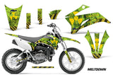 Dirt Bike Graphics Kit Decal Sticker Wrap For Yamaha TTR110 2008-2018 MELTDOWN YELLOW GREEN