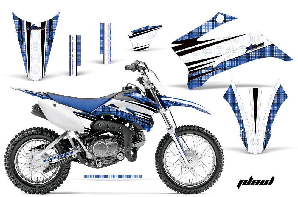 Dirt Bike Graphics Kit Decal Sticker Wrap For Yamaha TTR110 2008-2018 PLAID BLUE-atv motorcycle utv parts accessories gear helmets jackets gloves pantsAll Terrain Depot