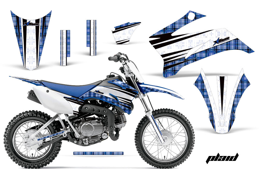 Dirt Bike Graphics Kit Decal Sticker Wrap For Yamaha TTR110 2008-2018 PLAID BLUE-atv motorcycle utv parts accessories gear helmets jackets gloves pantsAll Terrain Depot