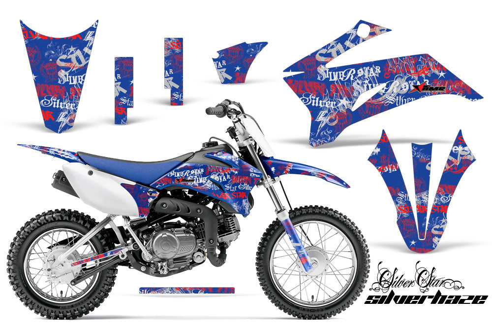 Dirt Bike Graphics Kit Decal Sticker Wrap For Yamaha TTR110 2008-2018 SSSH RED BLUE-atv motorcycle utv parts accessories gear helmets jackets gloves pantsAll Terrain Depot
