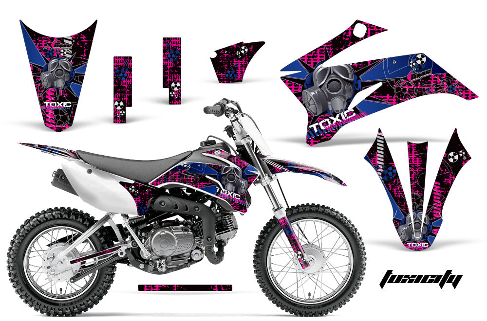 Dirt Bike Graphics Kit Decal Sticker Wrap For Yamaha TTR110 2008-2018 TOXIC BLUE PINK-atv motorcycle utv parts accessories gear helmets jackets gloves pantsAll Terrain Depot