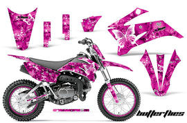 Graphics Kit Decal Sticker Wrap + # Plates For Yamaha TTR110 2008-2018 BUTTERFLIES WHITE PINK-atv motorcycle utv parts accessories gear helmets jackets gloves pantsAll Terrain Depot