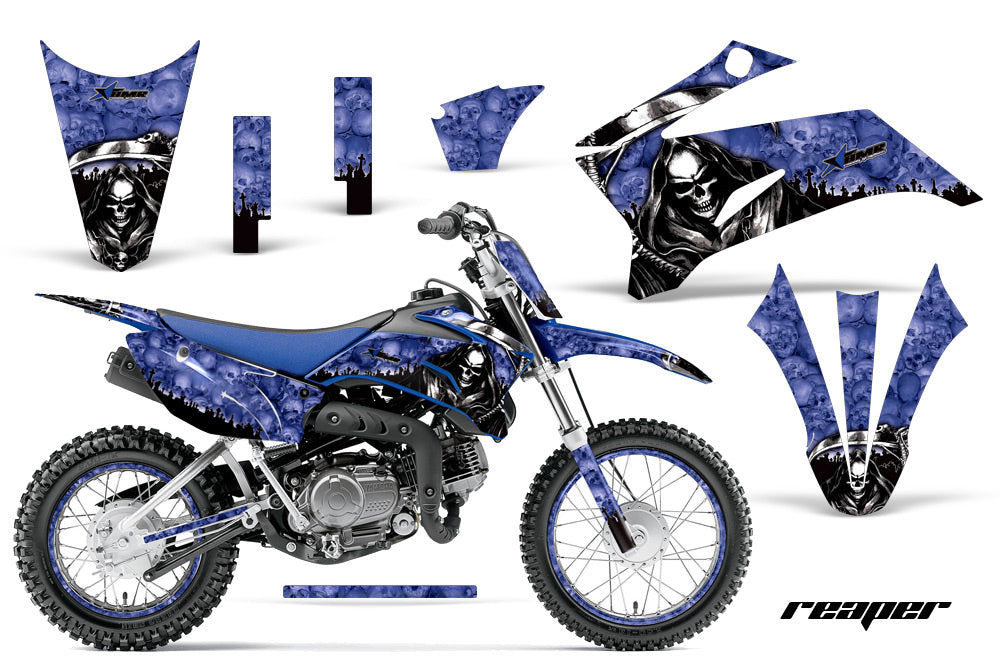 Graphics Kit Decal Sticker Wrap + # Plates For Yamaha TTR110 2008-2018 REAPER BLUE-atv motorcycle utv parts accessories gear helmets jackets gloves pantsAll Terrain Depot