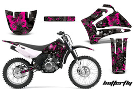 Dirt Bike Graphics Kit MX Decal Wrap For Yamaha TTR125LE 2000-2007 BUTTERFLIES PINK BLACK-atv motorcycle utv parts accessories gear helmets jackets gloves pantsAll Terrain Depot