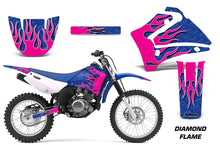 Load image into Gallery viewer, Dirt Bike Graphics Kit MX Decal Wrap For Yamaha TTR125LE 2000-2007 DIAMOND FLAMES PINK BLUE-atv motorcycle utv parts accessories gear helmets jackets gloves pantsAll Terrain Depot
