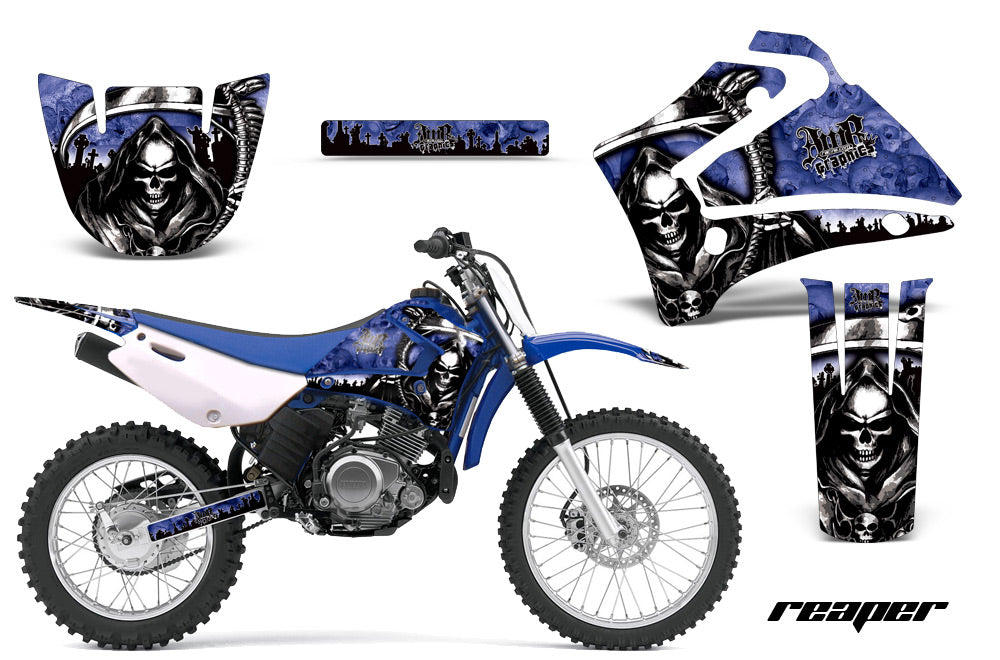 Dirt Bike Graphics Kit MX Decal Wrap For Yamaha TTR125LE 2000-2007 REAPER BLUE-atv motorcycle utv parts accessories gear helmets jackets gloves pantsAll Terrain Depot