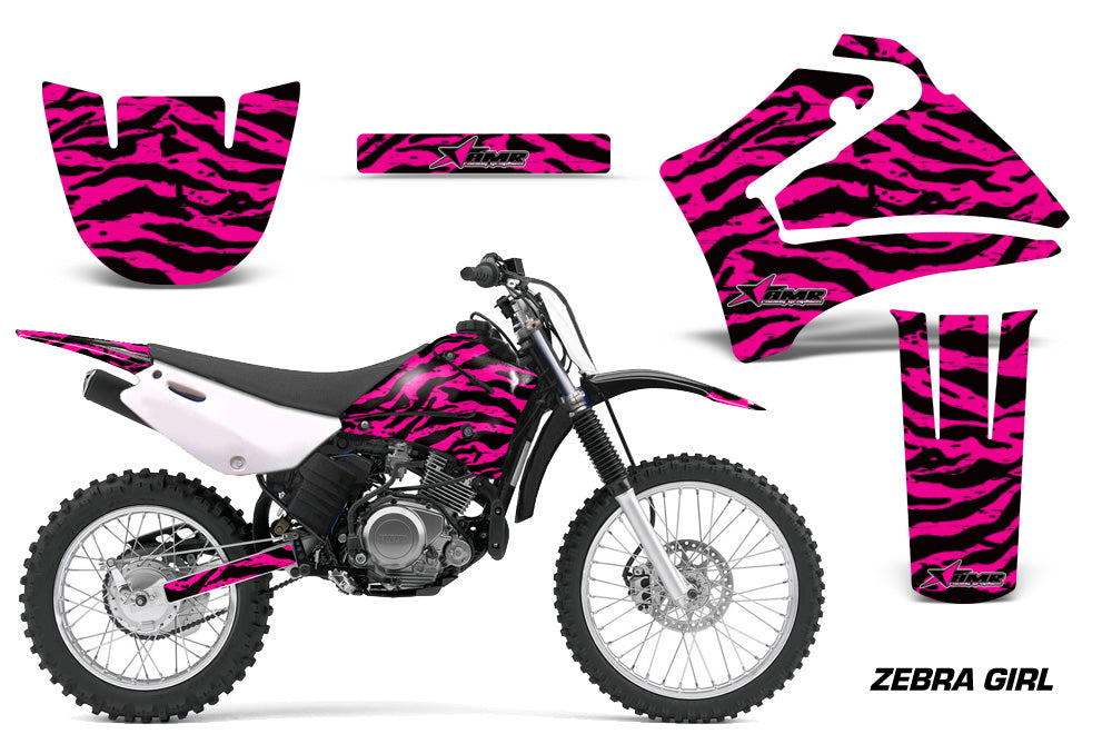 Dirt Bike Graphics Kit MX Decal Wrap For Yamaha TTR125LE 2000-2007 ZEBRA PINK BLACK-atv motorcycle utv parts accessories gear helmets jackets gloves pantsAll Terrain Depot