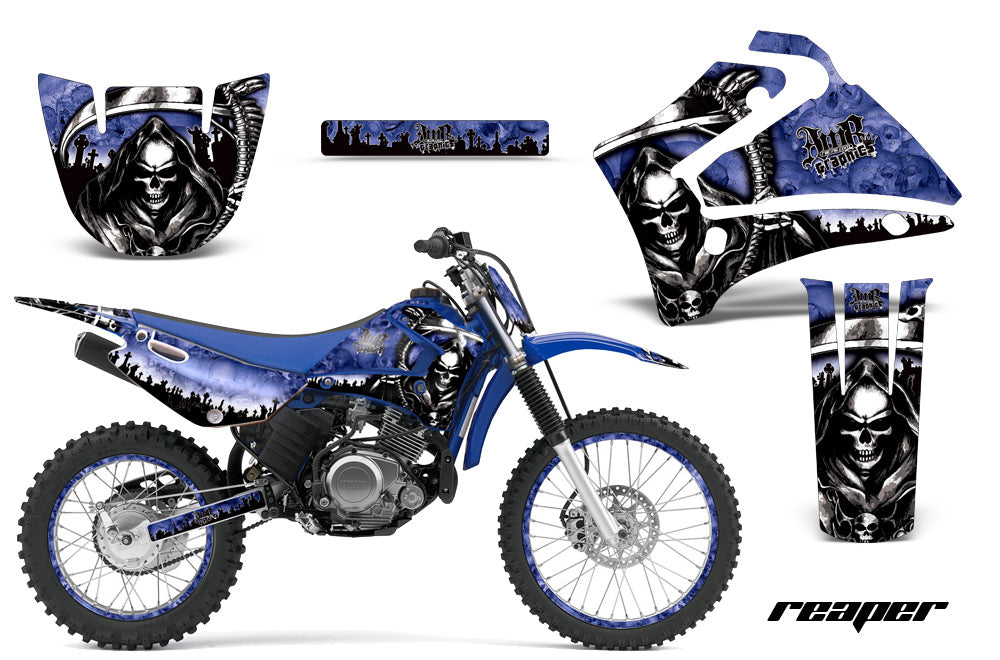 Graphics Kit MX Decal Wrap + # PlatesFor Yamaha TTR125LE 2000-2007 REAPER BLUE-atv motorcycle utv parts accessories gear helmets jackets gloves pantsAll Terrain Depot