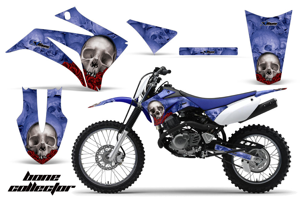 Dirt Bike Graphics Kit MX Decal Wrap For Yamaha TTR125LE 2008-2018 BONES BLUE-atv motorcycle utv parts accessories gear helmets jackets gloves pantsAll Terrain Depot