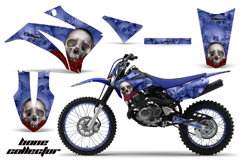 Graphics Kit MX Decal Wrap + # Plates For Yamaha TTR125LE 2008-2018 BONES BLUE-atv motorcycle utv parts accessories gear helmets jackets gloves pantsAll Terrain Depot