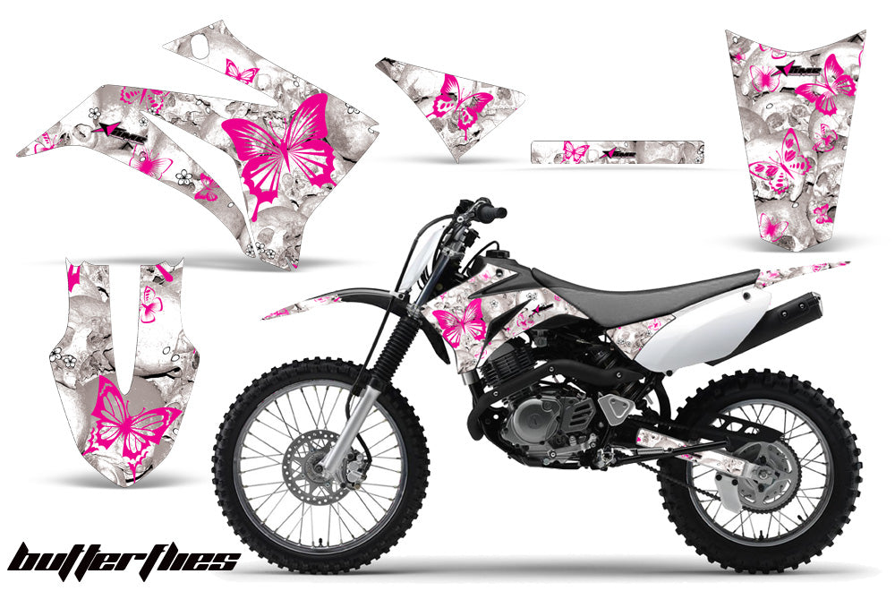 Dirt Bike Graphics Kit MX Decal Wrap For Yamaha TTR125LE 2008-2018 BUTTERFLIES PINK WHITE-atv motorcycle utv parts accessories gear helmets jackets gloves pantsAll Terrain Depot