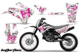 Graphics Kit MX Decal Wrap + # Plates For Yamaha TTR125LE 2008-2018 BUTTERFLIES PINK WHITE-atv motorcycle utv parts accessories gear helmets jackets gloves pantsAll Terrain Depot