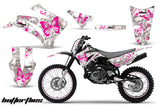 Graphics Kit MX Decal Wrap + # Plates For Yamaha TTR125LE 2008-2018 BUTTERFLIES PINK WHITE