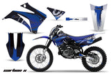 Graphics Kit MX Decal Wrap + # Plates For Yamaha TTR125LE 2008-2018 CARBONX BLUE
