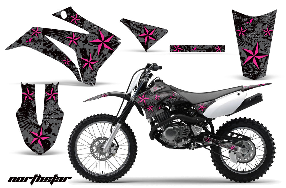 Dirt Bike Graphics Kit MX Decal Wrap For Yamaha TTR125LE 2008-2018 NORTHSTAR PINK BLACK-atv motorcycle utv parts accessories gear helmets jackets gloves pantsAll Terrain Depot