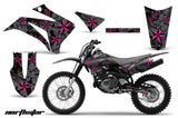 Graphics Kit MX Decal Wrap + # Plates For Yamaha TTR125LE 2008-2018 NORTHSTAR PINK BLACK