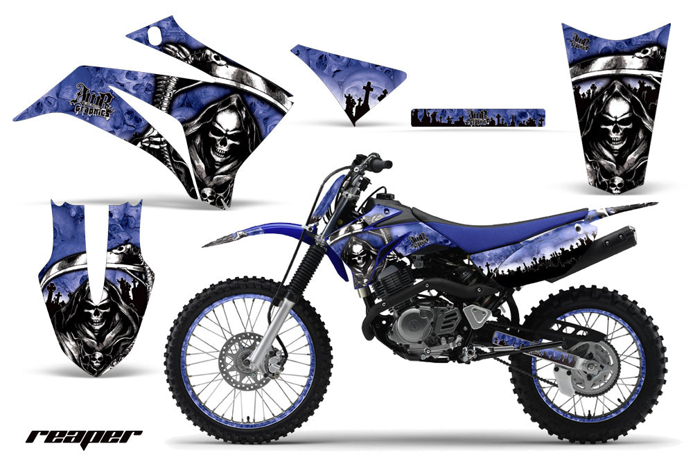 Graphics Kit MX Decal Wrap + # Plates For Yamaha TTR125LE 2008-2018 REAPER BLUE-atv motorcycle utv parts accessories gear helmets jackets gloves pantsAll Terrain Depot