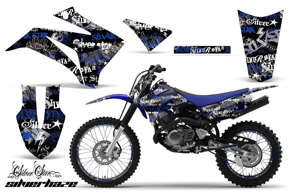 Graphics Kit MX Decal Wrap + # Plates For Yamaha TTR125LE 2008-2018 SSSH BLUE BLACK-atv motorcycle utv parts accessories gear helmets jackets gloves pantsAll Terrain Depot