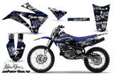 Graphics Kit MX Decal Wrap + # Plates For Yamaha TTR125LE 2008-2018 SSSH BLUE BLACK