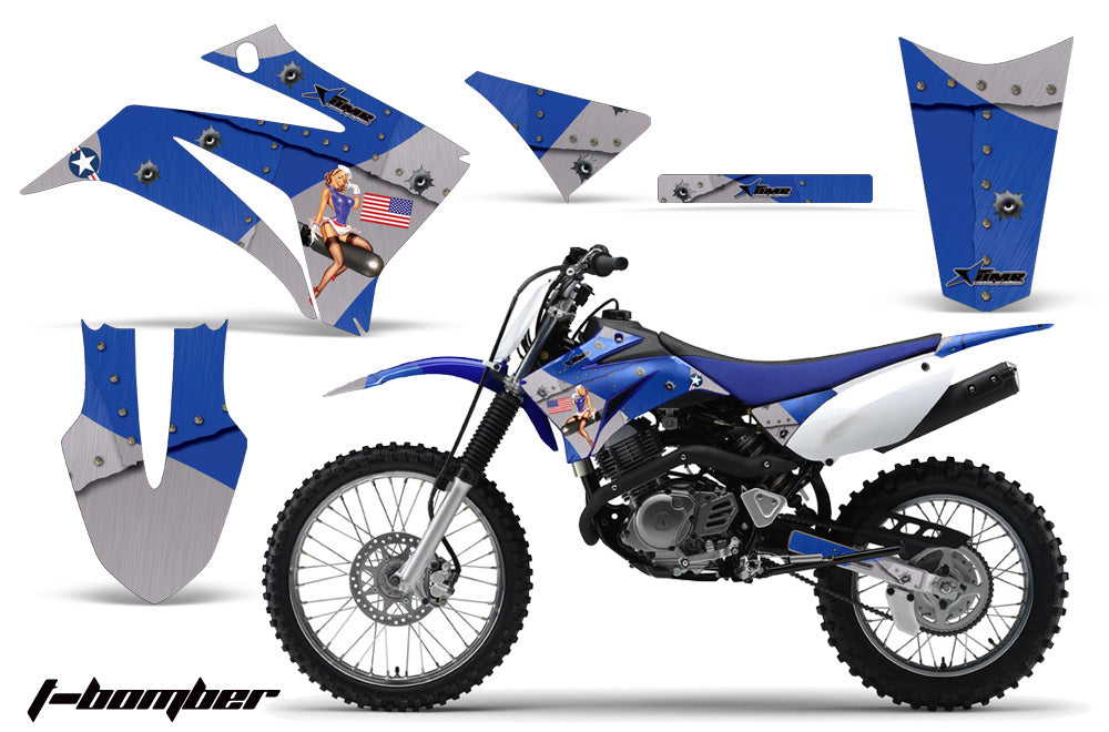 Dirt Bike Graphics Kit MX Decal Wrap For Yamaha TTR125LE 2008-2018 TBOMBER BLUE-atv motorcycle utv parts accessories gear helmets jackets gloves pantsAll Terrain Depot