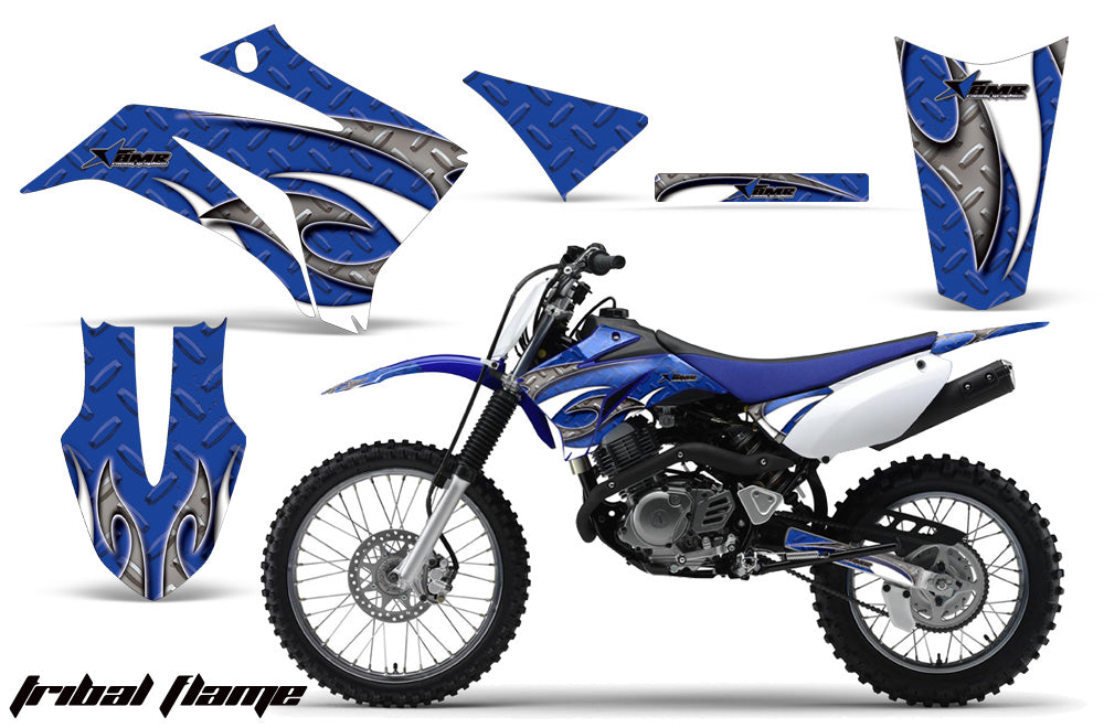 Dirt Bike Graphics Kit MX Decal Wrap For Yamaha TTR125LE 2008-2018 TRIBAL WHITE BLUE-atv motorcycle utv parts accessories gear helmets jackets gloves pantsAll Terrain Depot