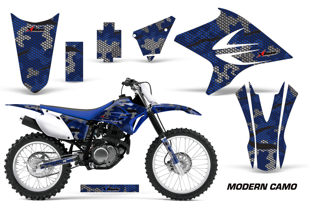 Dirt Bike Decal Graphics Kit Sticker Wrap For Yamaha TTR230 2005-2018 MODERN CAMO BLUE-atv motorcycle utv parts accessories gear helmets jackets gloves pantsAll Terrain Depot