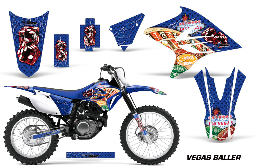 Dirt Bike Decal Graphics Kit Sticker Wrap For Yamaha TTR230 2005-2018 VEGAS BLUE-atv motorcycle utv parts accessories gear helmets jackets gloves pantsAll Terrain Depot