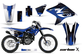 Graphics Kit Decal Sticker Wrap + # Plates For Yamaha TTR230 2005-2018 CARBONX BLUE-atv motorcycle utv parts accessories gear helmets jackets gloves pantsAll Terrain Depot