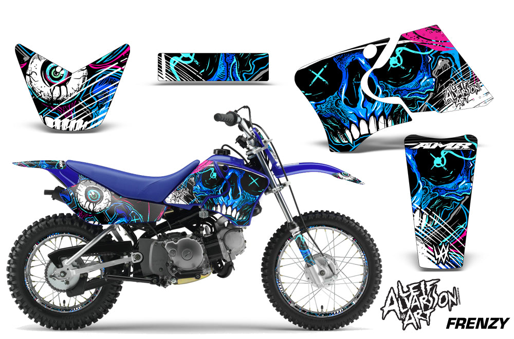Graphics Kit Decal Wrap + # Plates For Yamaha TTR90 TTR90E 2000-2007 FRENZY BLUE-atv motorcycle utv parts accessories gear helmets jackets gloves pantsAll Terrain Depot