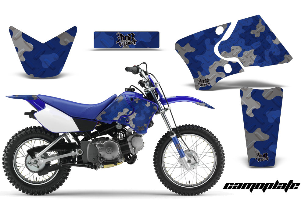 Dirt Bike Graphics Kit Decal Wrap For Yamaha TTR90 TTR90E 2000-2007 CAMOPLATE BLUE-atv motorcycle utv parts accessories gear helmets jackets gloves pantsAll Terrain Depot