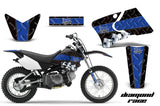 Dirt Bike Graphics Kit Decal Wrap For Yamaha TTR90 TTR90E 2000-2007 DIAMOND RACE BLACK BLUE