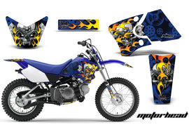 Dirt Bike Graphics Kit Decal Wrap For Yamaha TTR90 TTR90E 2000-2007 MOTORHEAD BLUE-atv motorcycle utv parts accessories gear helmets jackets gloves pantsAll Terrain Depot