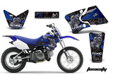 Dirt Bike Graphics Kit Decal Wrap For Yamaha TTR90 TTR90E 2000-2007 TOXIC BLUE BLACK