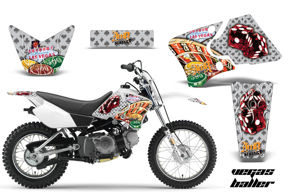 Dirt Bike Graphics Kit Decal Wrap For Yamaha TTR90 TTR90E 2000-2007 VEGAS SILVER-atv motorcycle utv parts accessories gear helmets jackets gloves pantsAll Terrain Depot