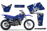 Graphics Kit Decal Wrap + # Plates For Yamaha TTR90 TTR90E 2000-2007 CAMOPLATE BLUE