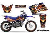 Graphics Kit Decal Wrap + # Plates For Yamaha TTR90 TTR90E 2000-2007 FIRESTORM BLUE