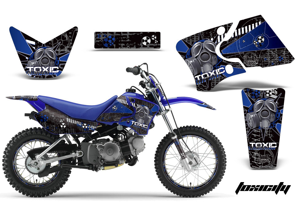 Graphics Kit Decal Wrap + # Plates For Yamaha TTR90 TTR90E 2000-2007 TOXIC BLUE BLACK-atv motorcycle utv parts accessories gear helmets jackets gloves pantsAll Terrain Depot