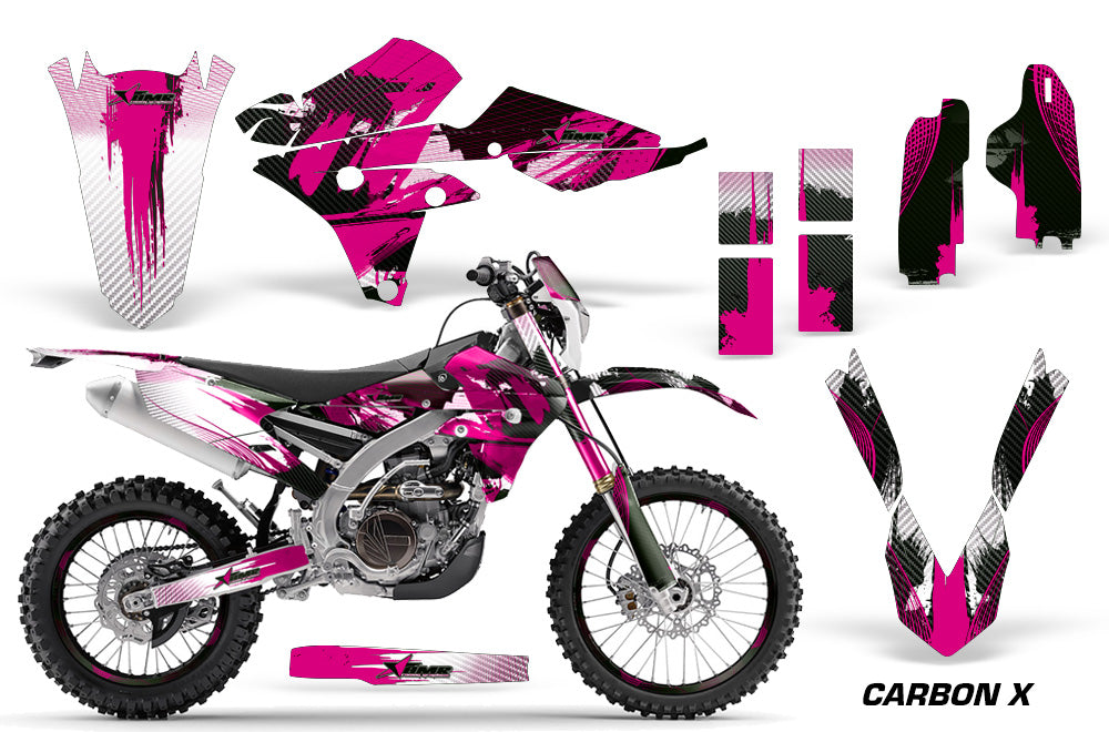 Graphics Kit Decal Wrap + # Plates For Yamaha WR250F 2015-2018 WR450F 2016-2018 CARBONX PINK-atv motorcycle utv parts accessories gear helmets jackets gloves pantsAll Terrain Depot