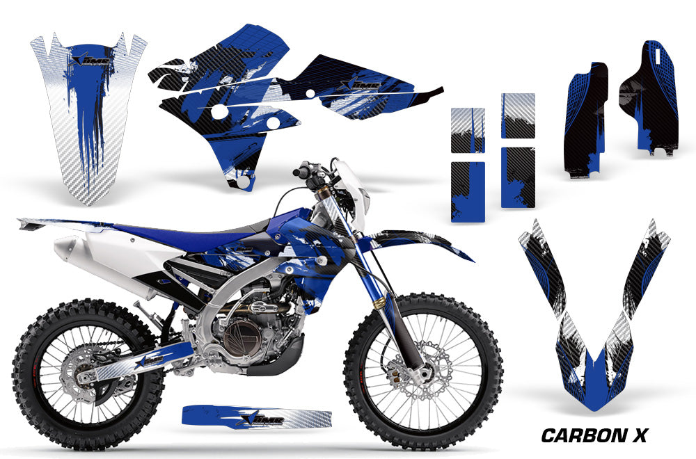 Dirt Bike Graphics Kit Decal Wrap For Yamaha WR250F 2015-2018 WR450F 2016-2018 CARBONX BLUE-atv motorcycle utv parts accessories gear helmets jackets gloves pantsAll Terrain Depot