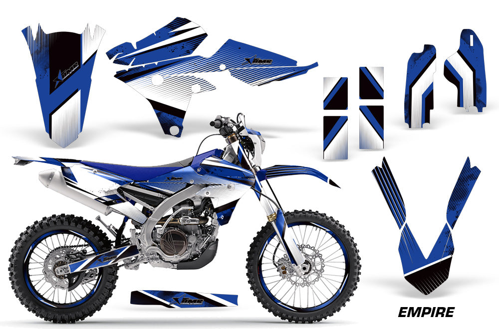 Graphics Kit Decal Wrap + # Plates For Yamaha WR250F 2015-2018 WR450F 2016-2018 EMPIRE BLUE-atv motorcycle utv parts accessories gear helmets jackets gloves pantsAll Terrain Depot