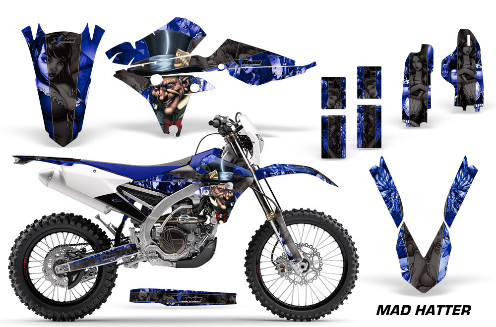 Dirt Bike Graphics Kit Decal Wrap For Yamaha WR250F 2015-2018 WR450F 2016-2018 HATTER BLUE BLACK-atv motorcycle utv parts accessories gear helmets jackets gloves pantsAll Terrain Depot