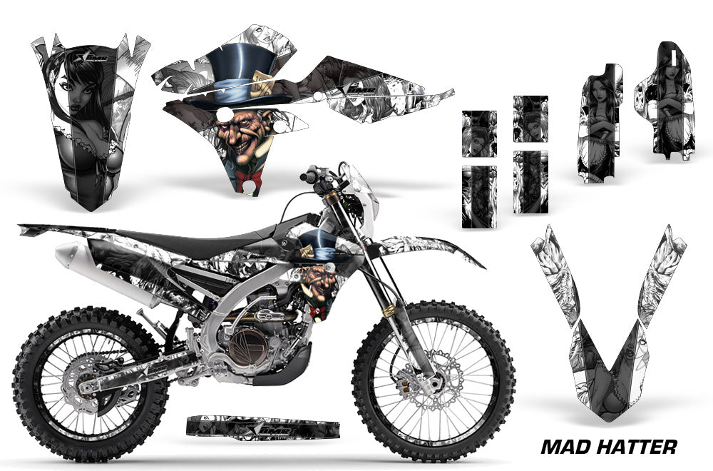 Graphics Kit Decal Wrap + # Plates For Yamaha WR250F 2015-2018 WR450F 2016-2018 HATTER WHITE BLACK-atv motorcycle utv parts accessories gear helmets jackets gloves pantsAll Terrain Depot