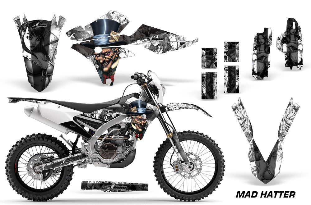 Dirt Bike Graphics Kit Decal Wrap For Yamaha WR250F 2015-2018 WR450F 2016-2018 HATTER BLACK WHITE-atv motorcycle utv parts accessories gear helmets jackets gloves pantsAll Terrain Depot
