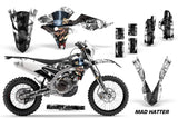 Dirt Bike Graphics Kit Decal Wrap For Yamaha WR250F 2015-2018 WR450F 2016-2018 HATTER BLACK WHITE